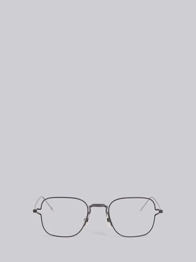 Thom Browne Eyewear Thin Squared Glasses In Black