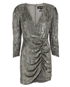 RETROFÉTE Stacey Sequin Ruched Mini Dress,060059162005