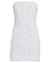Retroféte Cassandra White Strapless Sequin Mini Dress In White