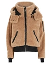 Sam Bailey Hooded Fleece Puffer Coat In Beige