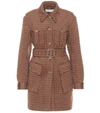 CHLOÉ CHECKED BELTED WOOL COAT,P00514324