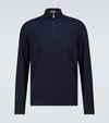 Brunello Cucinelli Cashmere Half-zipped Sweater In Blue