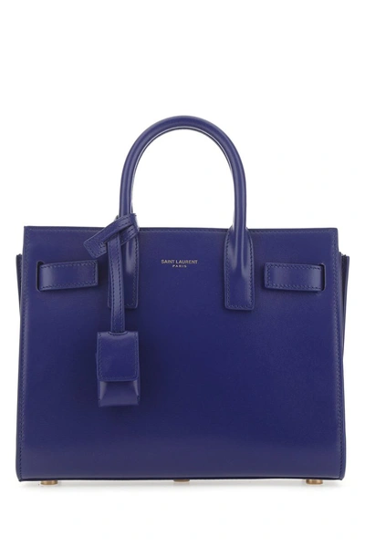 Saint Laurent Nano Sac De Jour Tote Bag In Blue