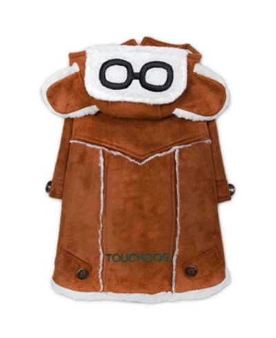 Touchdog 'tuskegee' Aero-retro Designer Dog Coat X-large In Brown