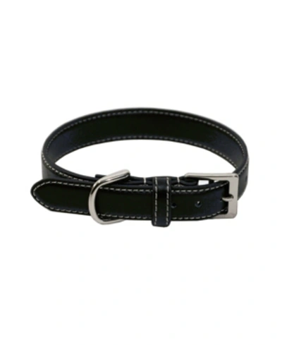 Royce New York Royce Luxury Large Dog Collar In Genuine Leather In Black