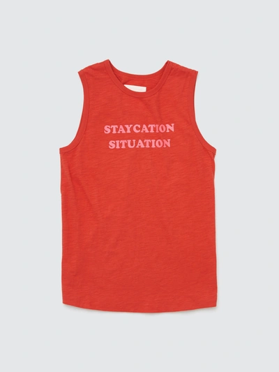 Ban.do - Verified Partner Staycation Situation Slub Muscle Tank - Xs - Also In: Xl, Xxl, M, L, S In Red