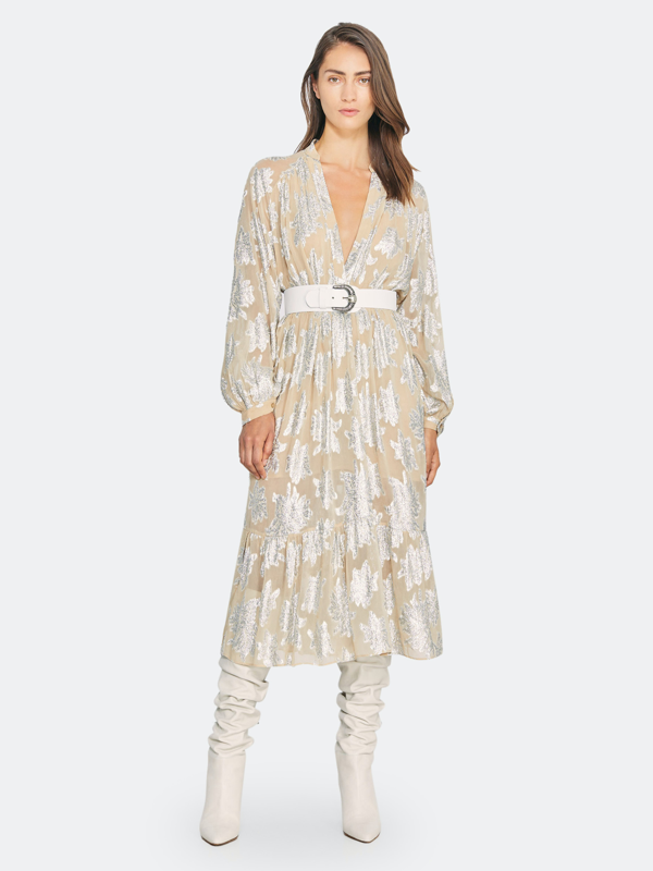 beige floral dress