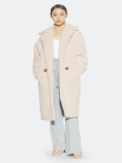 Apparis - Verified Partner Daryna Long Double-breasted Shearling Coat - M - Also In: L, S In Pink
