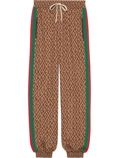 Gucci Trousers With Logo In Beige