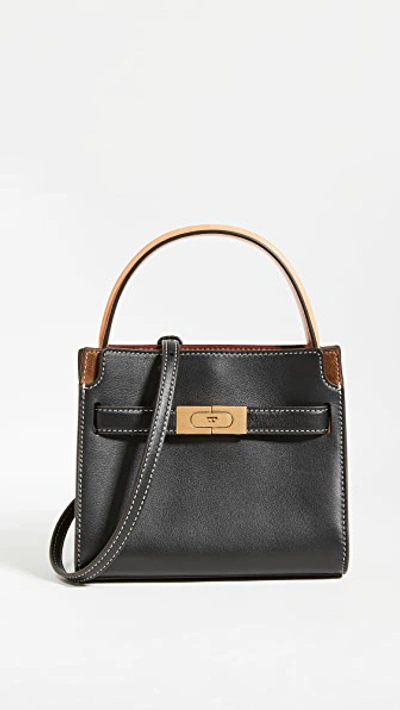 Tory Burch Lee Radziwill Petite Double Bag In Black