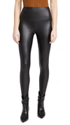 YUMMIE SIGNATURE SOLID FAUX LEATHER LEGGINGS