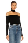 Simkhai Lila Ribbed-knit Off-shoulder Sweater In Black
