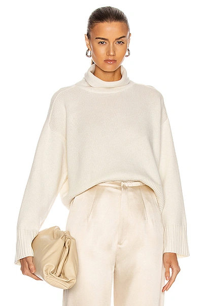 Loulou Studio Pemba Cashmere Knit Sweater In Ivory