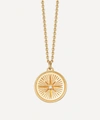 Astley Clarke Celestial Compass 18ct Yellow-gold Vermeil And Sapphire Necklace In Gold