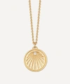 ASTLEY CLARKE GOLD PLATED VERMEIL SILVER CELESTIAL SUNRISE WHITE SAPPHIRE PENDANT NECKLACE,000717194