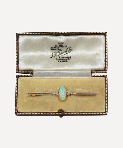 Kojis Gold Antique Opal And Diamond Bar Brooch