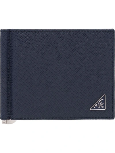 Prada Billfold Wallet In Blue