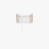 Kenneth Jay Lane Silver Tone Crystal Lace Choker Necklace In Silver