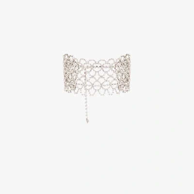 KENNETH JAY LANE SILVER TONE CRYSTAL LACE CHOKER NECKLACE,3135NSC15425032