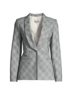 REBECCA TAYLOR DOUBLE-BREASTED PLAID SUITING JACKET,400013140742