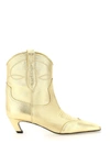 Khaite Dallas Laminated Leather Boots In Gold