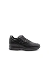 Hogan Interactive Black Leather Sneakers In Black