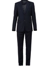 Prada Single-breasted Wool Blend Suit In Blue