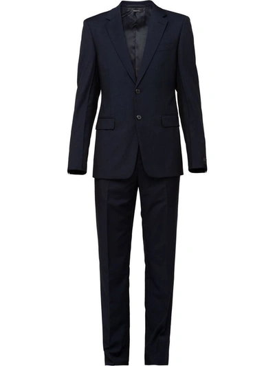 Prada Light Stretch Wool Suit In Blue