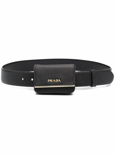 Prada Women's  Black Leather Belt