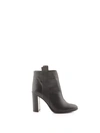 ANNA F ANNA F WOMEN'S BLACK LEATHER ANKLE BOOTS,9646BLACK 37