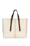 BRUNELLO CUCINELLI BRUNELLO CUCINELLI WOMEN'S WHITE LEATHER TOTE,MBVND2187C7831 UNI