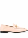 GUCCI GUCCI WOMEN'S PINK LEATHER LOAFERS,414998DLC006705 38.5