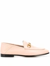Gucci Brixton Collapsible-heel Leather Loafers In Pink