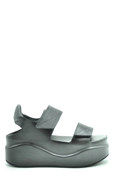 Del Carlo High Sandals W/wedge And 2 Laces In Black
