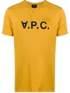 Apc Vpc Logo-flocked Cotton T-shirt In Yellow