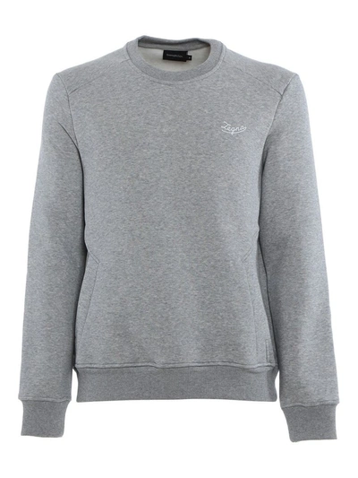 Ermenegildo Zegna Logo Embroidery Sweatshirt In Grey