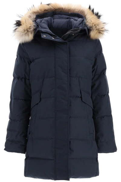Pyrenex Grenoble Parka With Fur In Blue