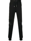 Balmain Zipped Slim-fit Cotton Trousers In Black