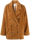 FORTE FORTE DOUBLE-BREASTED SHEARLING COAT