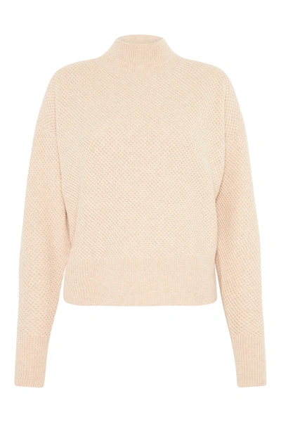 Rebecca Vallance Estate Merino Wool-blend Turtleneck Sweater In Blush