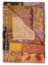 Taj Hotel Kantha Silk Throw In Beige Multi
