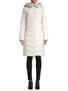 KARL LAGERFELD FAUX FUR-TRIM QUILTED DOWN COAT,0400013218064