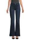 7 For All Mankind Women's Dojo Cuff Flared Jeans In Blue Black