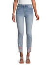 DRIFTWOOD WOMEN'S FLORAL-TRIM WHISKERED JEANS,0400013004633