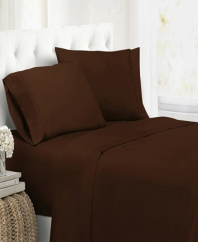 Swift Home Ultra Soft Microfiber Double Brushed Blissful Dreams Twin Sheet Set Bedding In Brown