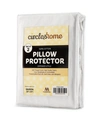 MASTERTEX CIRCLES HOME 100% COTTON BREATHABLE PILLOW PROTECTOR WITH ZIPPER Â WHITE (2 PACK)