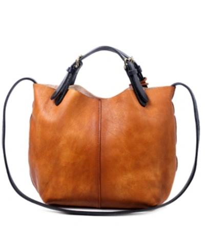 Old Trend Women's Genuine Leather Dip Dye Tote In Chestnut