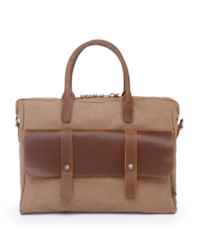 Tsd Brand Canvas Valley Hill Computer Brief Bag In Brown
