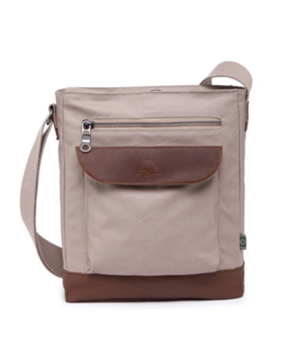Tsd Brand Urban Light Coated Canvas Crossbody Bag In Beige