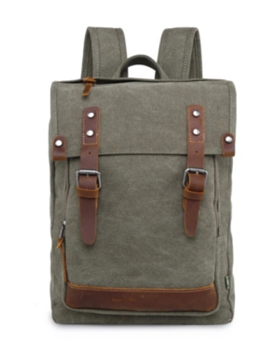 Tsd Brand Discovery Canvas Backpack In Olive